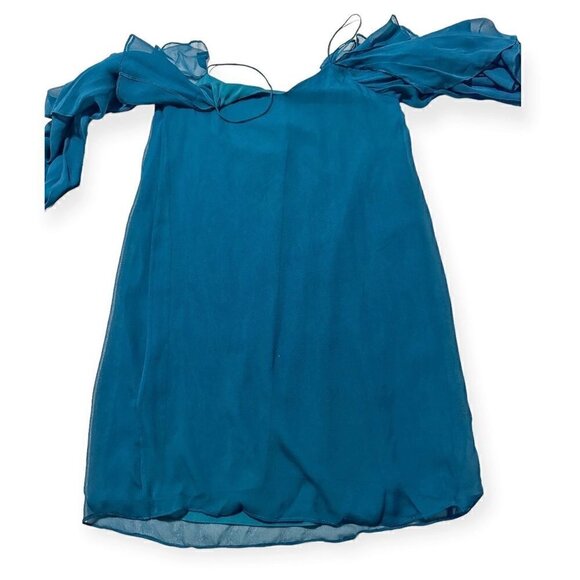 Haute‎ Hippie Finale Cold-Shoulder Ruffled Silk Mini Dress, Size 4, NWT - Picture 10 of 16